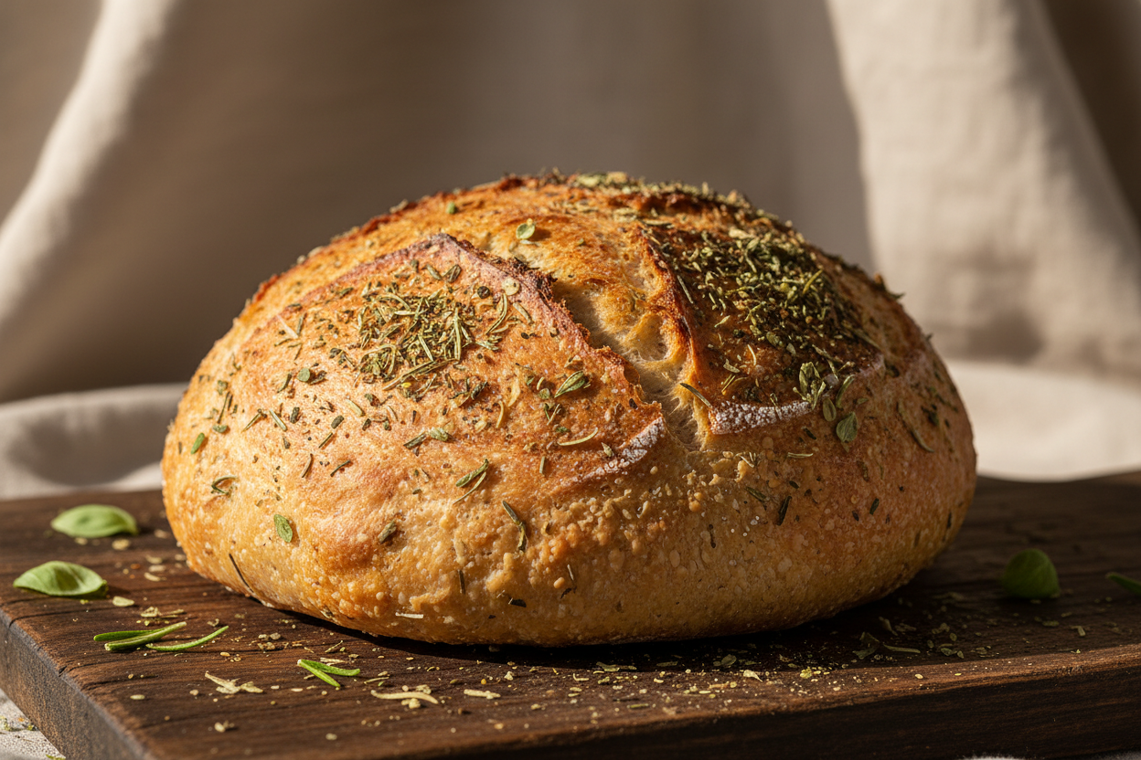 Sourdough Cob Loaf - Mixed Topping - Italian Herbs